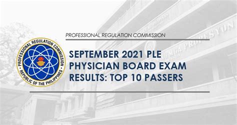 prc board exam results|PLE RESULTS 2021: September 2021 Physician Licensure Exam Passers.